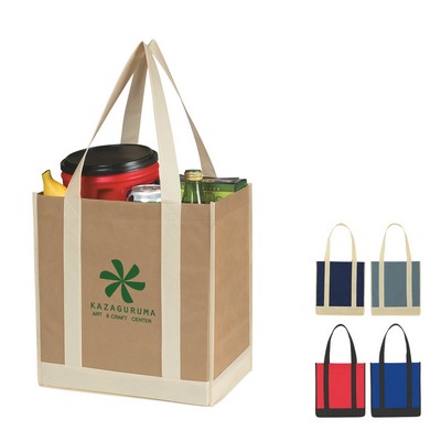 Non-woven Two-tone Shopper Tote Bag